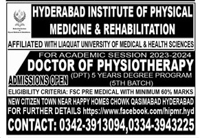 Hyderabad Institute Of Physical Medicine & Rehabilitation Hyderabad Admissions 