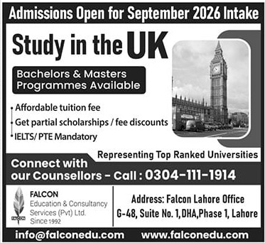 Study In Uk newspaper ad on  