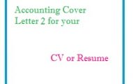 Accounting Cover Letter 2 for your CV or Resume