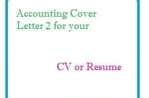 Accounting Cover Letter 2 for your CV or Resume