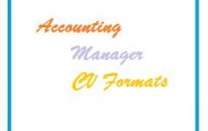 Accounting Manager CV Formats