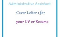 Administrative Assistant Cover Letter 1 for your CV or Resume