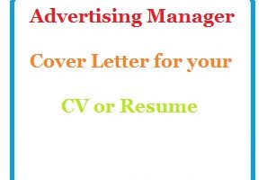 Advertising Manager Cover Letter for your CV or Resume