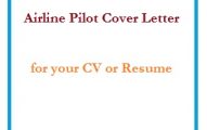 Airline Pilot Cover Letter for your CV or Resume