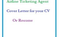 Airline Ticketing Agent Cover Letter for your CV or Resume