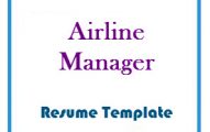 Airline manager resume Template