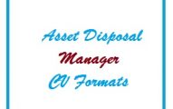 Asset Disposal Manager CV Formats