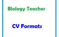 BIOLOGY TEACHER CV Formats