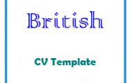 British CV Template