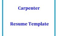 Carpenter Resume Template
