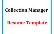 Collection Manager Resume Template