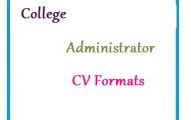 College Administrator CV Formats