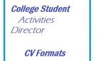 College Student Activities Director CV Formats