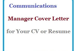 Communications Manager Cover Letter for Your CV or Resume