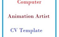 Computer Animation Artist CV Template