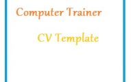 Computer Trainer CV Template