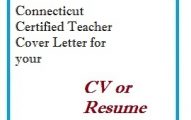 Connecticut Certified Teacher Cover Letter for your CV or Resume