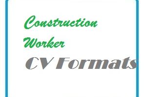 Construction Worker CV Formats