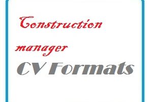 Construction manager CV Formats
