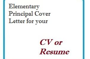 Elementary Principal Cover Letter for your CV or Resume