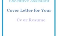 Executive Assistant Cover Letter for Your Cv or Resume