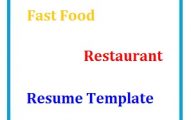 Fast food Restaurant resume Template