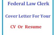 Federal Law Clerk Cover Letter for your CV or Resume