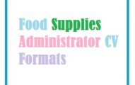 Food Supplies Administrator CV Formats