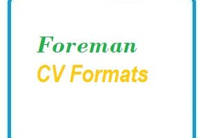 Foreman CV Formats