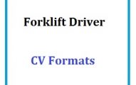 Forklift Driver CV Formats
