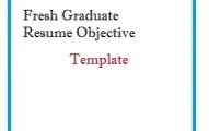 Fresher Graduate Resume Objective Template