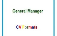 General Manager CV Formats