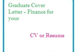 Graduate Cover Letter - Finance for your CV or Resume