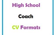 High School Coach CV Formats