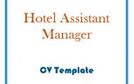 Hotel Assistant Manager CV Template