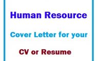 Human Resource Cover Letter for your CV or Resume