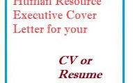 Human Resource Executive Cover Letter for your CV or Resume