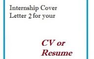 Internship Cover Letter 2 for your CV or Resume
