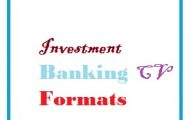Investment Banking CV Formats