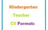 Kindergarten Teacher CV Formats
