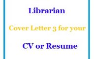 Librarian Cover Letter 3 for your CV or Resume