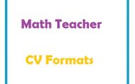 MATH TEACHER CV Formats