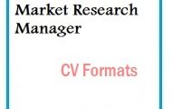 Market Research Manager CV Formats