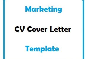 Marketing CV Cover Letter Template