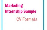 Marketing internship sample CV Formats