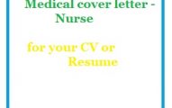 Medical cover letter - Nurse for your CV or Resume