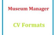 Museum manager CV Formats
