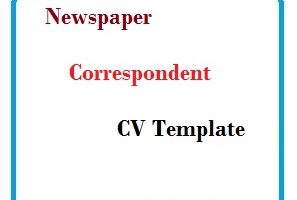 Newspaper Correspondent CV Template