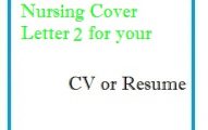 Nursing Cover Letter 2 for your CV or Resume