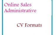 Online Sales Administration CV Formats